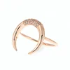 2018 hot selling horn jewelry 14k rose gold vermeil crescent moon ring women