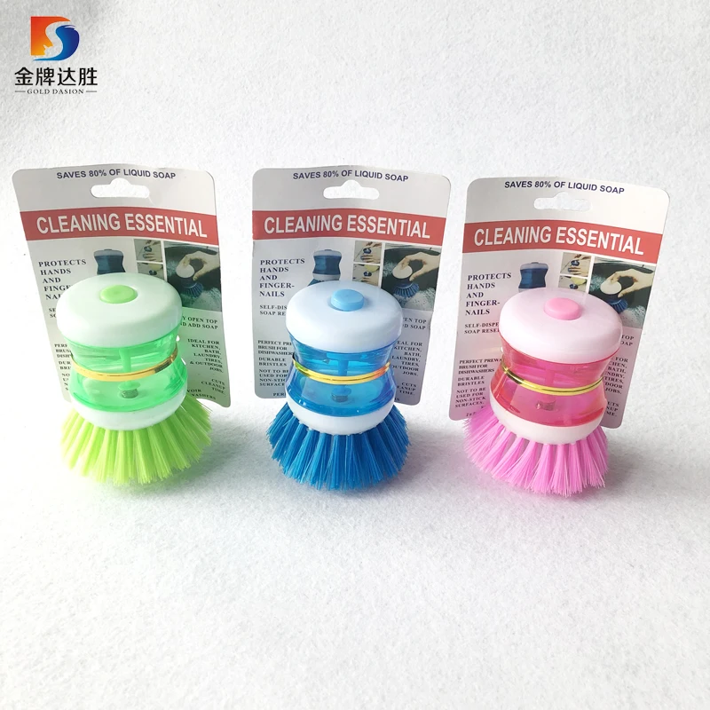 

Kitchen Wash Pot Dish Brush with Washing Up Liquid Soap Dispenser