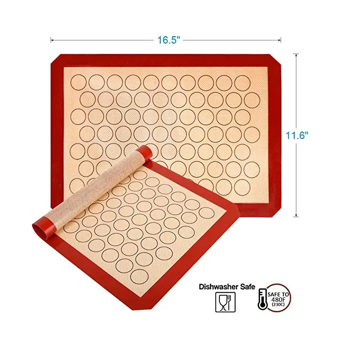 

16.5" x 11.6" Non-slip Silicone Liner for Bake Pans Non-Sitck Silicone Baking Mat Macaron sheet, Custom color