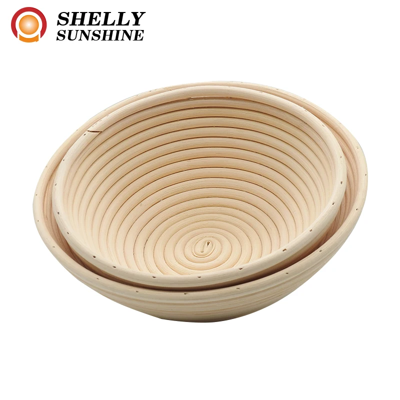 

Handmade elegant original bread baskets baking round cane banneton dough bowl, Natural color