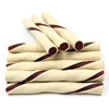 Milk flavor dog food chicken filling twisty dog bones treats