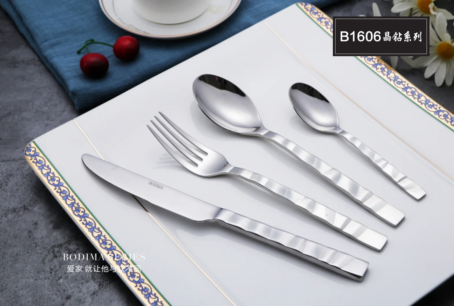 Dubai Tableware Stainless Steel Fork Silver Gold Royal Flatware Set