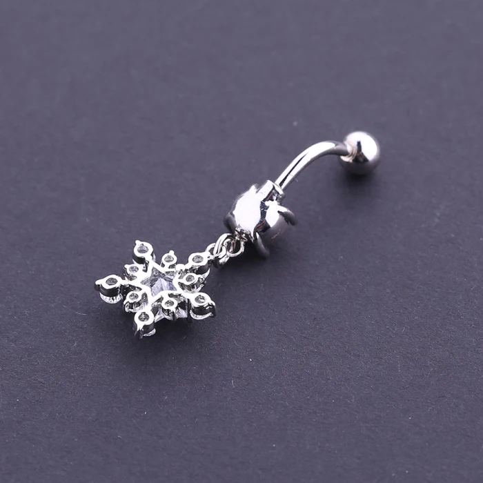 Rhinestone Belly Button Ring Star Pendant Crystal Diamond Navel Rings