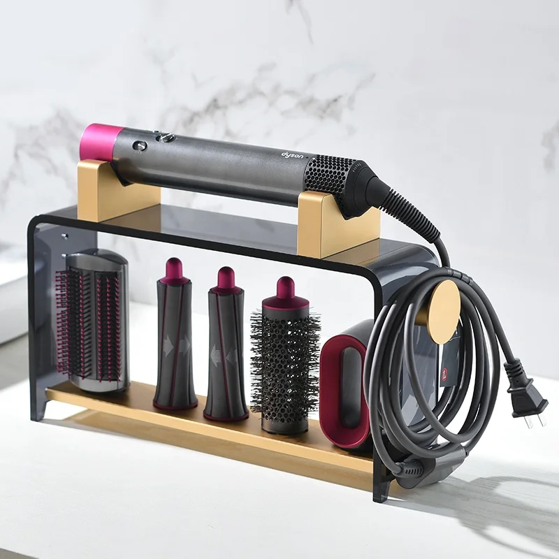 Bathroom hair curling wand holder dyson airwrap storage rack stand organizer for dyson