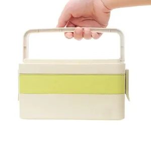 Image of Wheat Straw Biodegradable Lunch Box, Vacuum Biodegradable Plastic Containers