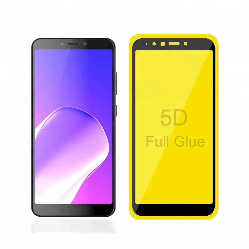 

5D Full Glue Full Cover Tempered Glass Screen Protect For infinix Hot 6 Pro X608, Black;gold