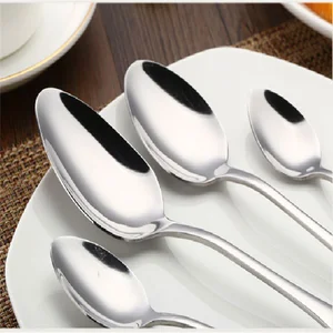 Stylish European Western Water Drop Stainless Steel Restaurant Cafe Hotel Pointed Head Spoons