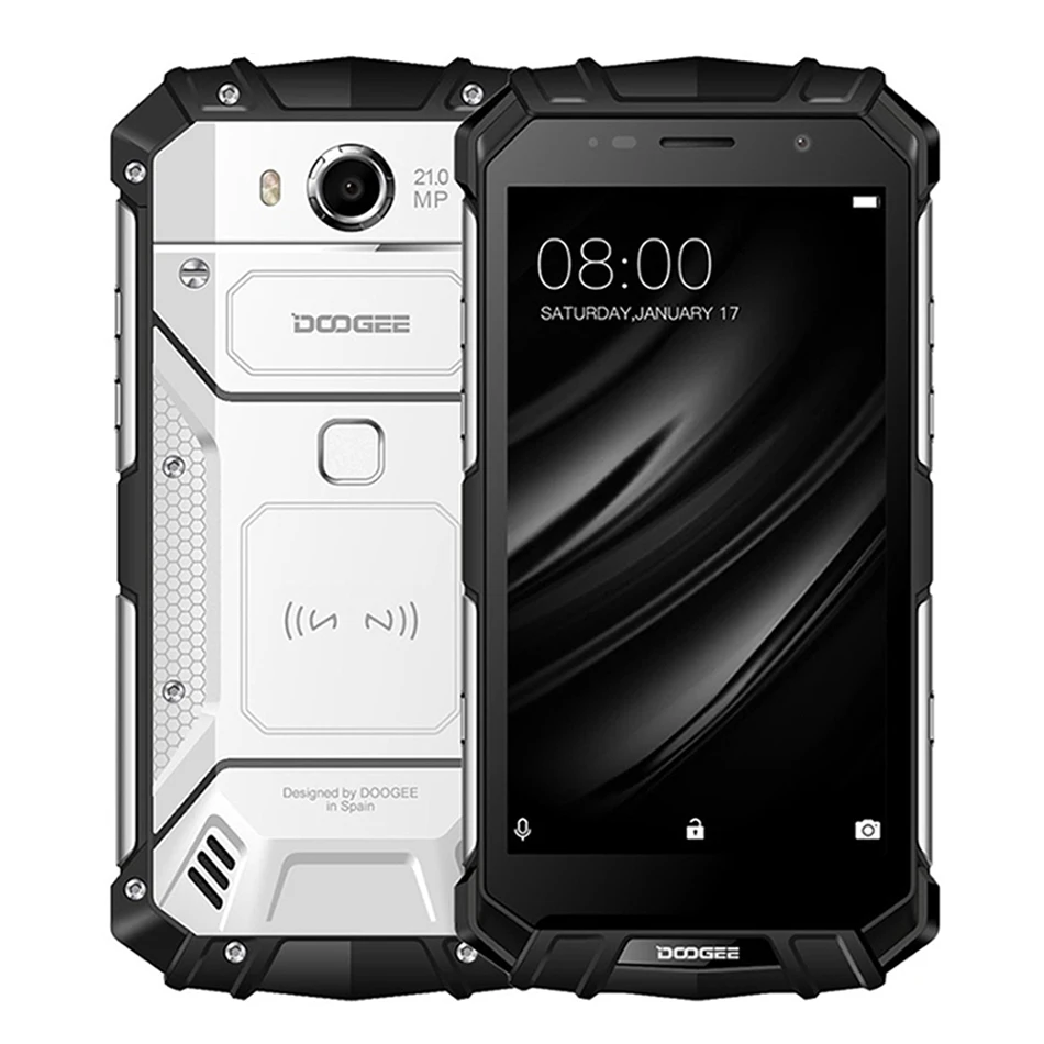 

2018 DOOGEE S60 LITE IP68 Waterpoof Dustproof Mobile phone 5580mAh 4GB 32GB MT6750T NFC Smartphone phone, Black, silver