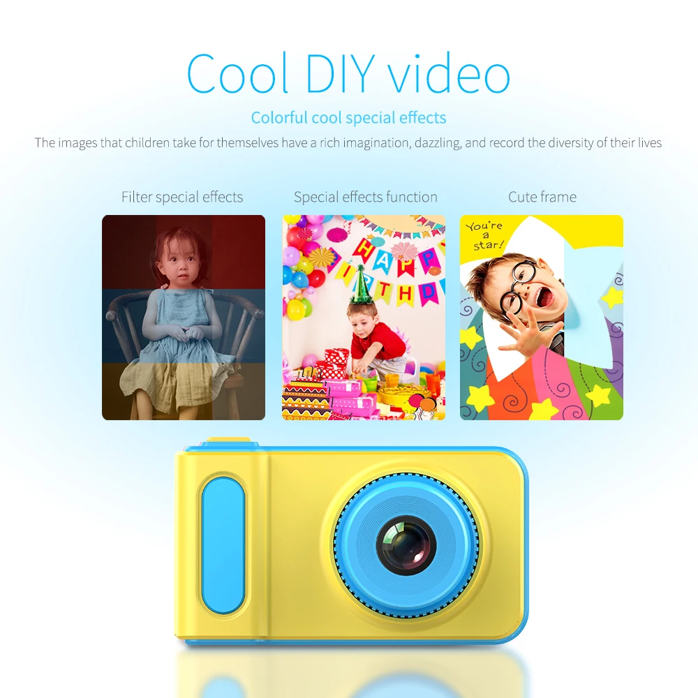Children's Digital Camera Kids Mini SLR Sports Camera Toy Cartoon Game Photo Birthday Gift For Children
