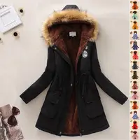 

ecowalson s-3xl Hot Parkas Women Fashion Autumn Warm Winter Jackets Fur Collar Long Plus Size Hoodies coat