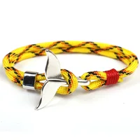

Hot New Silver Whale's Tail 100% Handmade Paracord Bracelet with Black Anchor Nylon Rope Viking Bracelet