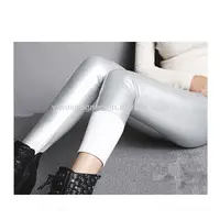 

Warm Multicolor PU Leather High Waist Thickening Fleece leggings