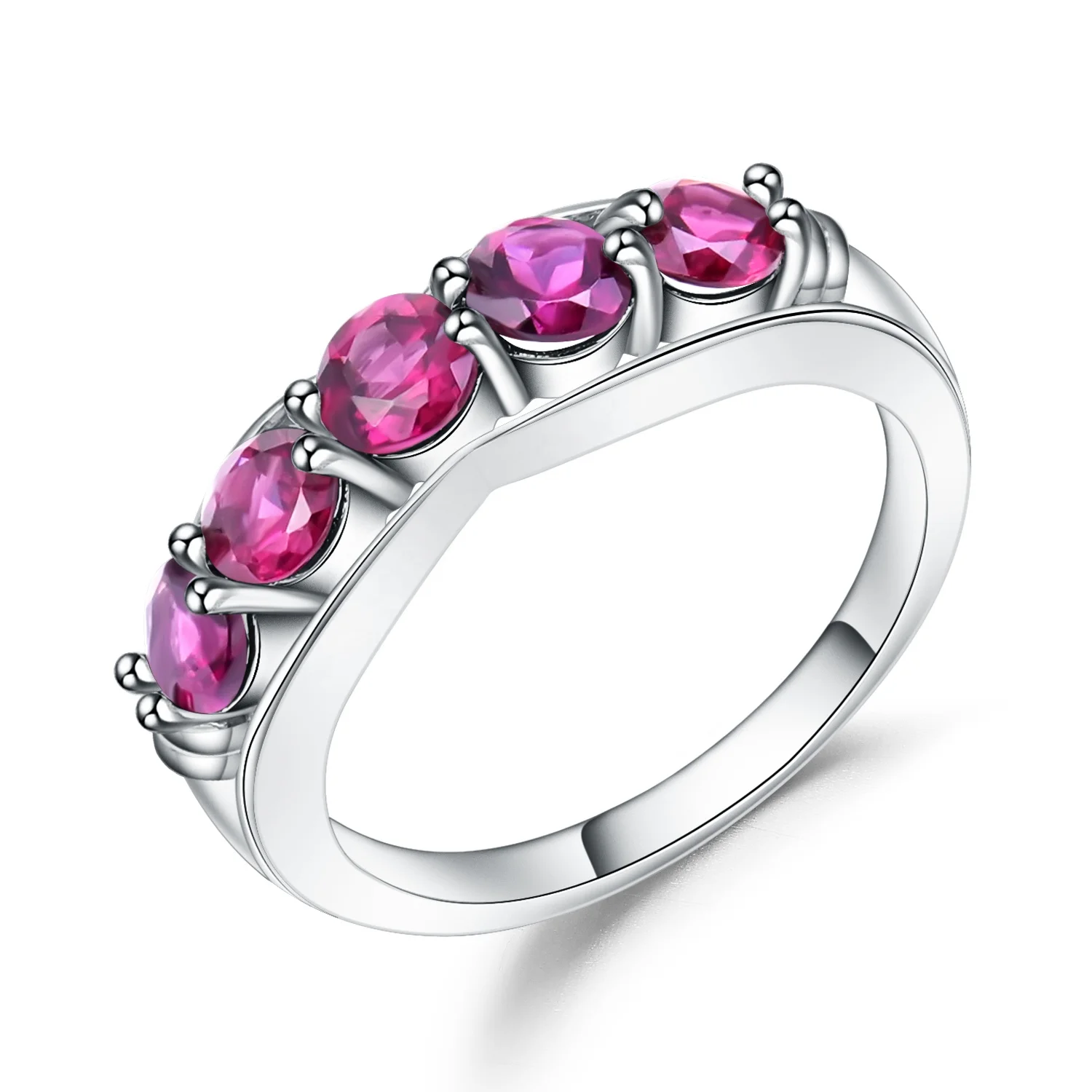 

Abiding natural rhodolite garnet gemstone band finger solid 925 jewelry sterling silver wedding ring