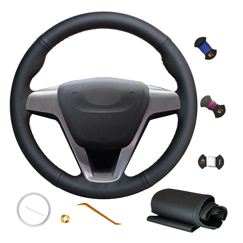 

Hand Sewing Artificial Leather Steering Wheel Cover for Lada Vesta 2015 2016 2017