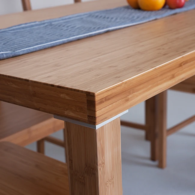 
BAMBKIN bamboo dining room furniture kitchen dining table set for 6 6-pieces rectangle dining table set 