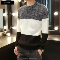 

3gg round collar pullover casual clothing red white striped men crewneck sweater 2017