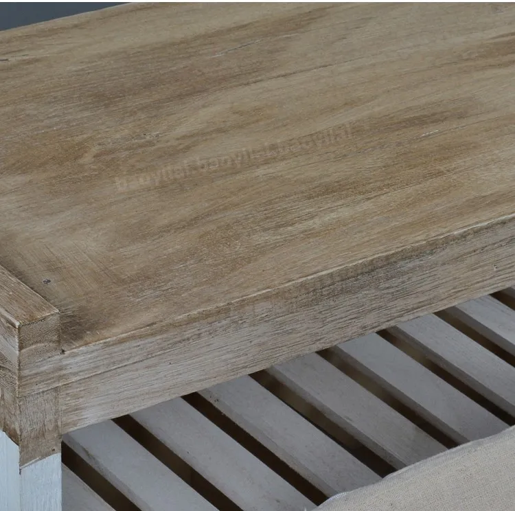 Wooden Storage Bench With Wooden Drawers