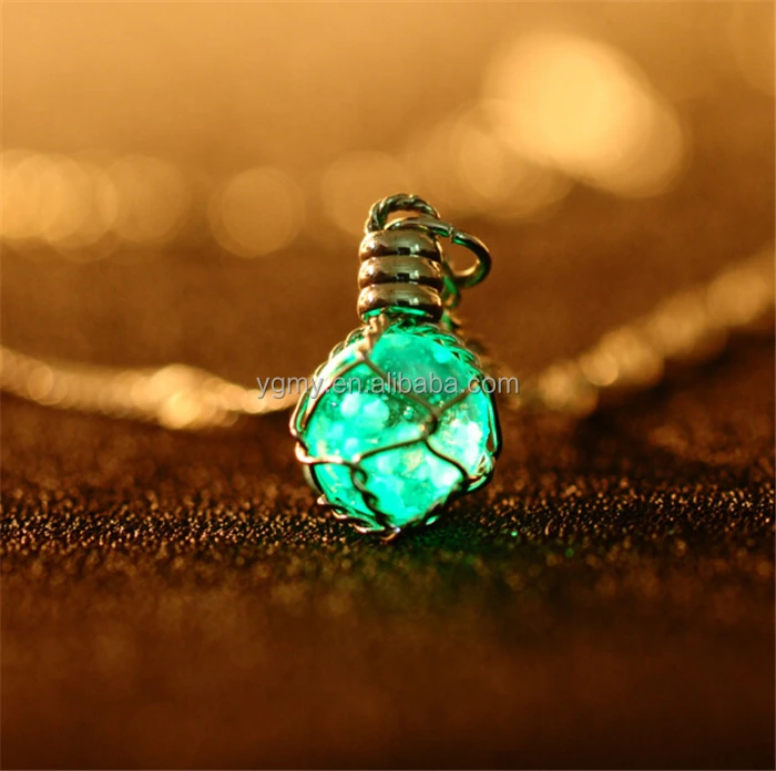 

Luminous Crystal Ball Chic Glow In The Dark Necklace, Picture