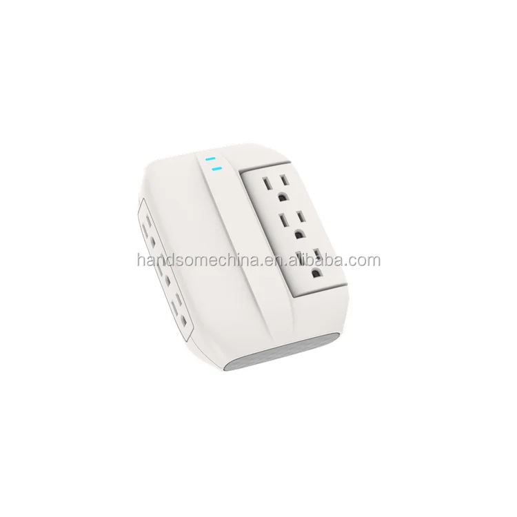 5x 6 Outlets Indoor Grounded AC 125V 15A Power Wall Tap Adapter Receptacle White
