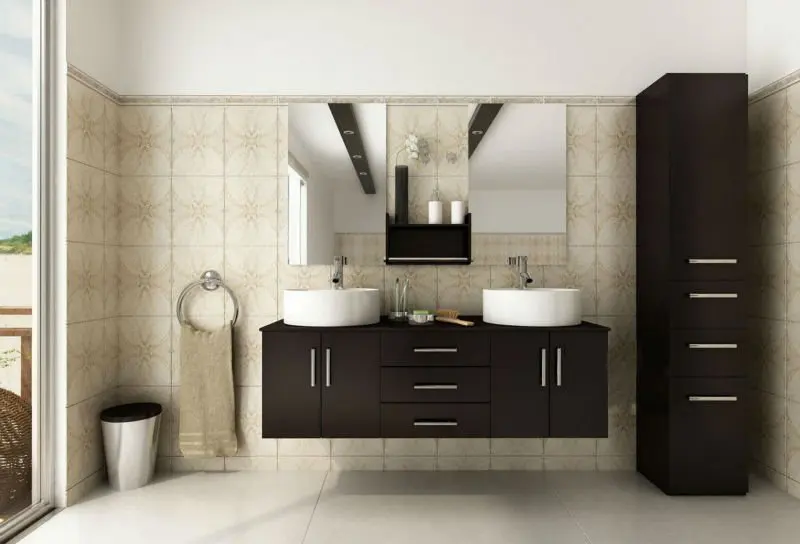 Tocador De Baño De Doble Lavabo Con Dos Espejos 477 - Buy Lavabo Doble