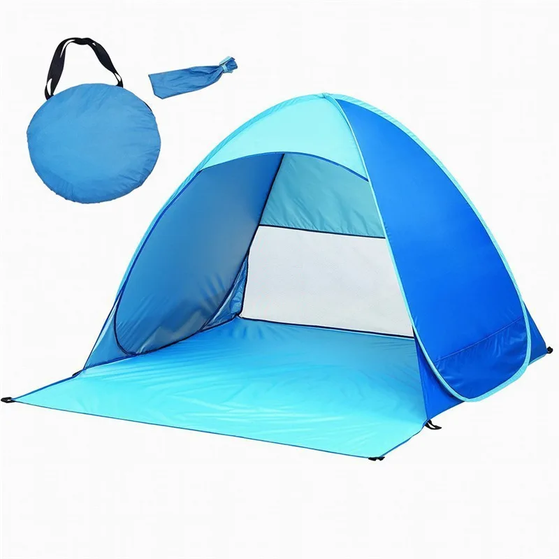 

Lightweight outdoor waterproof folding automatic pop up beach camping tent, Light blue