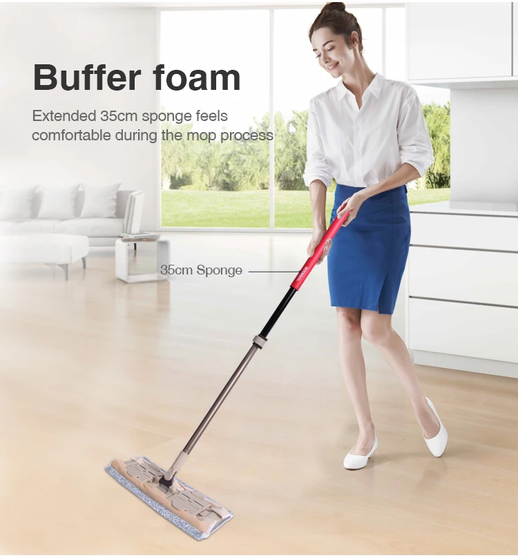 BOOMJOY E1 high strength plastic long handle micro fiber flat mop