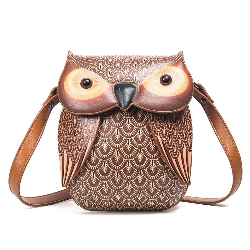 

New Arrival Fashion 3D women PU leather Cartoon Owl Bag, As picture