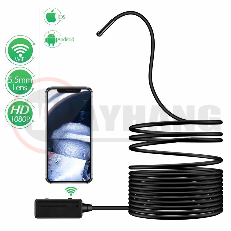 Newest 2.0mp 5.5mm Lens Wifi Endoscope Camera For Mobile Phone View