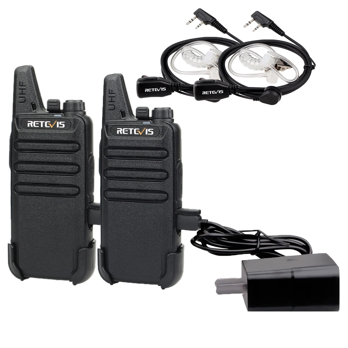 

1 Pair Retevis RT22 Two Way Radio UHF 16CH VOX Walkie Talkies with Air Acoustic Earpiece Long range walkie talkie