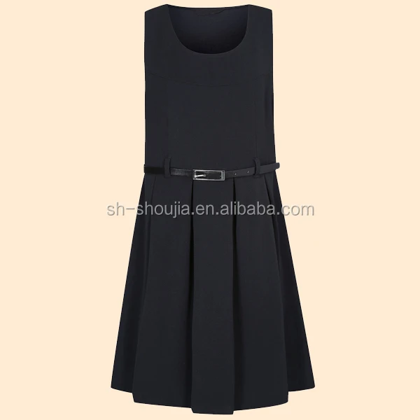 Girls School Belted Skater Pinafore  Navy.jpg