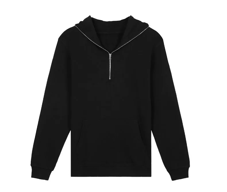 

men jackets winter sweatshirt black blank full face zip heavy fleece hoodies