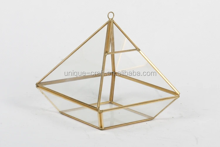 Air Plant Clear Glass Pot Hanging Square Pyramid Geometric Terrarium