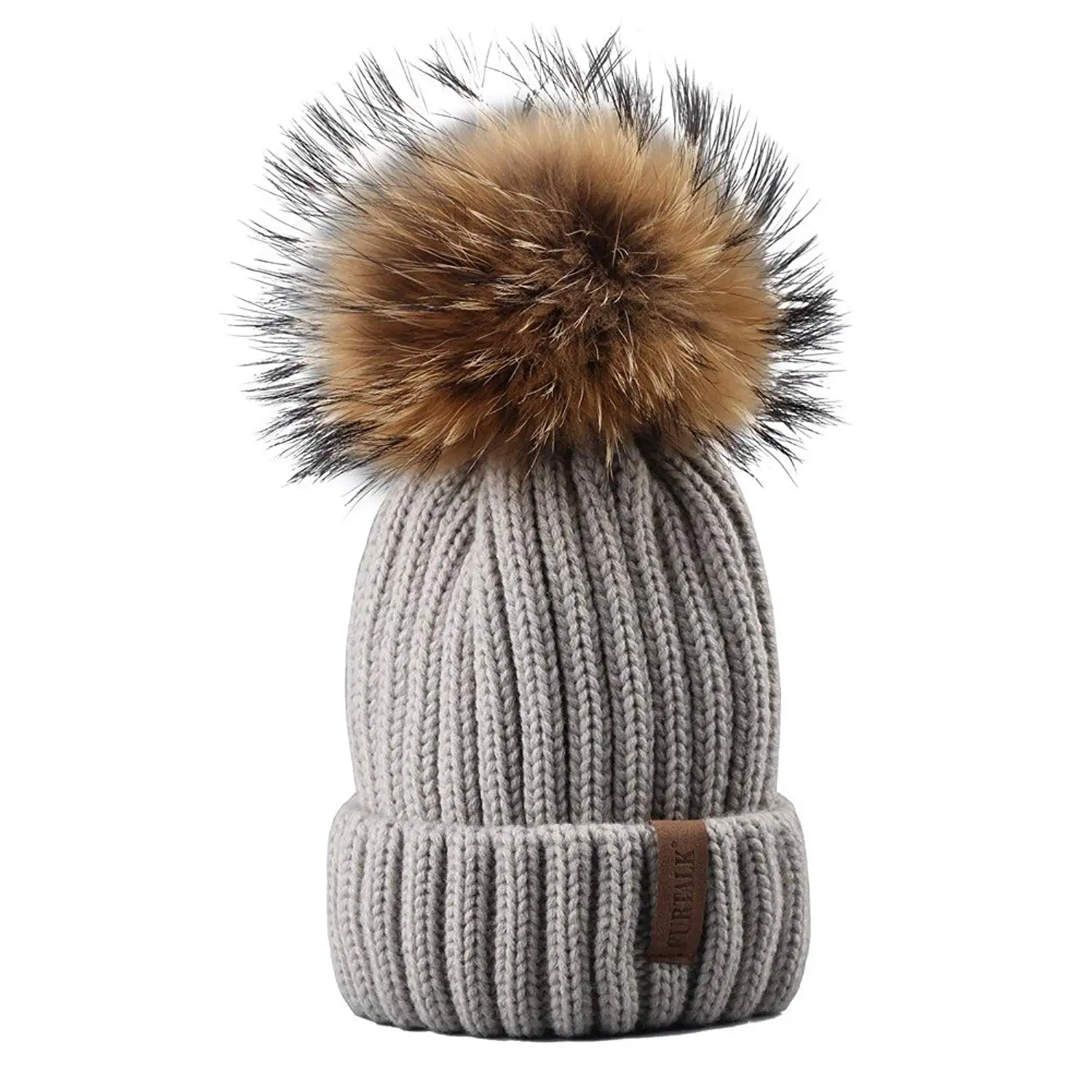 Bobble Hat Parent-Child Knit Hats for Women Girls Boys /… FURTALK Winter Beanie Pom Pom Hat