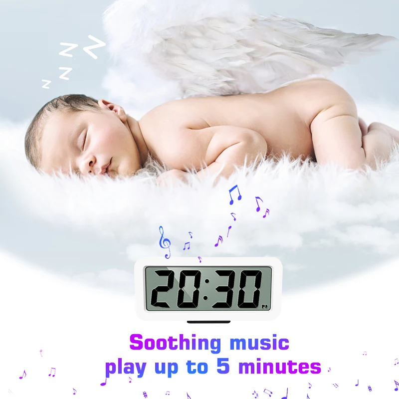 christmas Black white Simple unique designs Square time easy 13 classic music setting smart children's alarm wall mounted clock