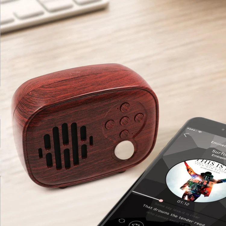 Wood bluetooths speaker portable wireless FM radio TF card USB handfree outdoor wooden mini speaker - ANKUX.COM