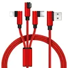 High Quality Right Angle 90 Degree Multi USB Fast Data Charging 3 in 1 Charging cable