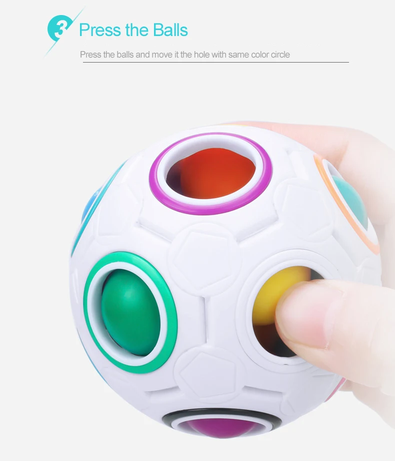 Magic Brain Teaser Rainbow 3d Plastic Fidget Puzzle Ball For Kids Buy