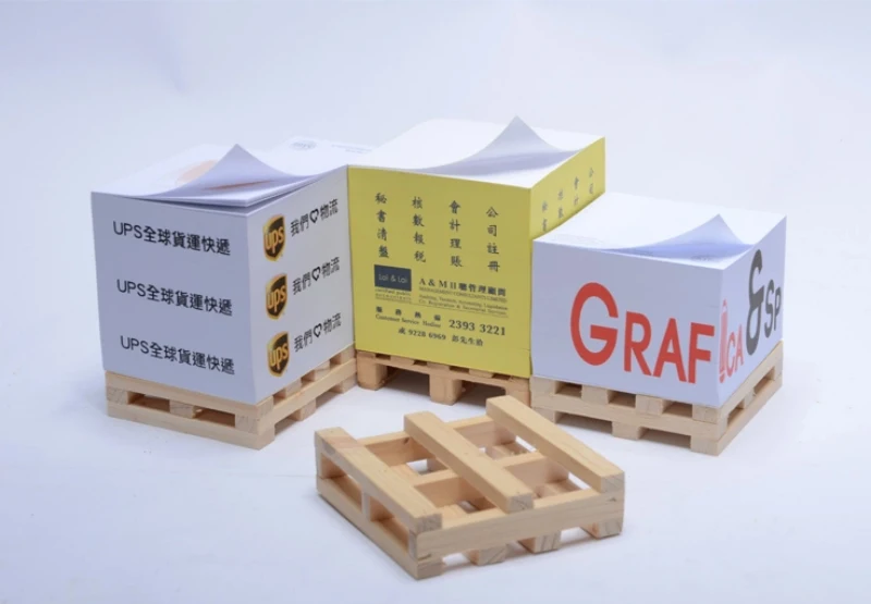 Custom Logo Sticky Note Paper Cube Notepads With Wooden Pallet Buy