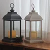 Home Decor Plastic Black High Quality Battery Powered Handmade Centerpiece Holiday Candle Lantern