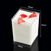

disposable transparent ps ice cream square mousse plastic dessert cups