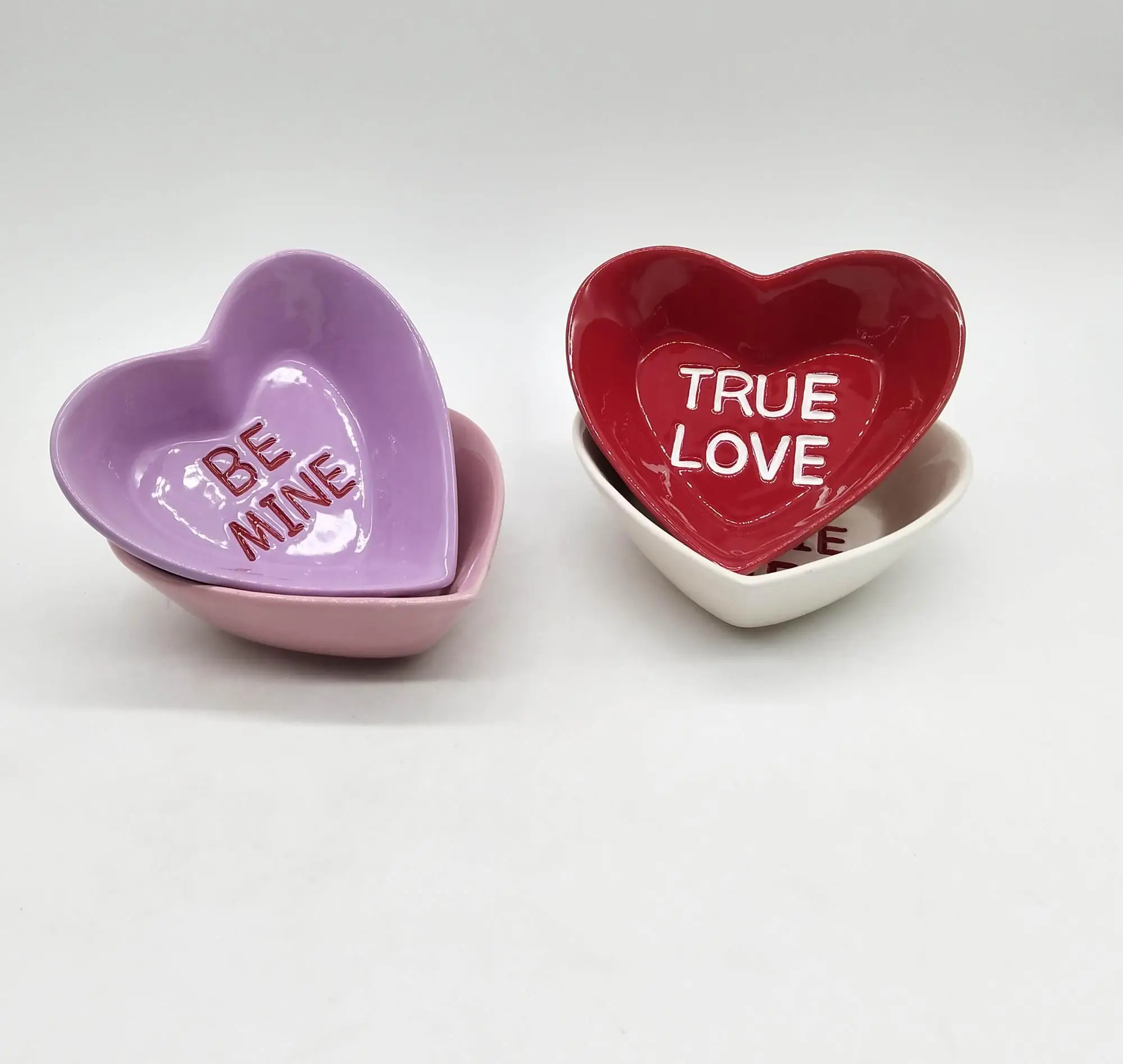 Wedding Decoration Ceramic Heart Shaped Bowl Hand Painted Ceramic Bowl
