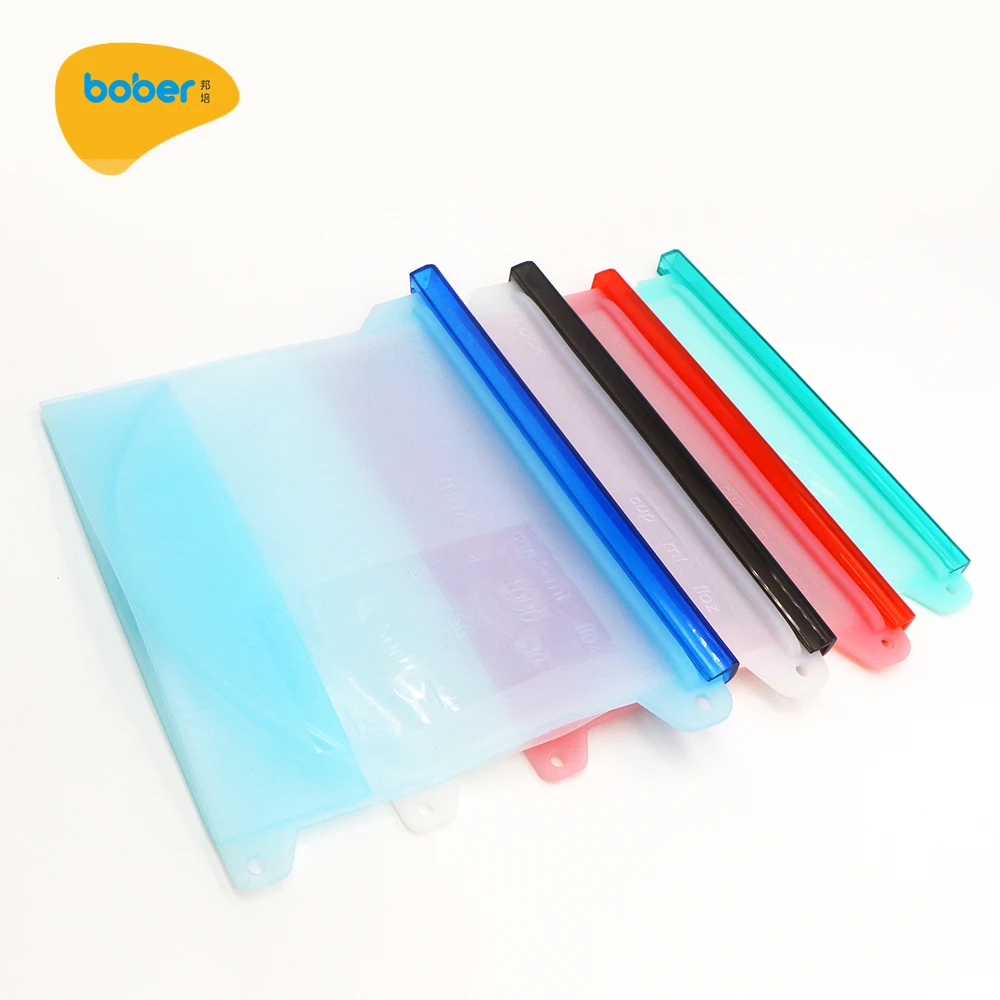 

Reusable Silicone Food Storage Bag Fresh Fridge Food Preservation Bag Silicone Ziplock Bag, Customized color