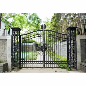 Image of steel entry doors wrought iron outdoor entry gates main gate design wing gates
