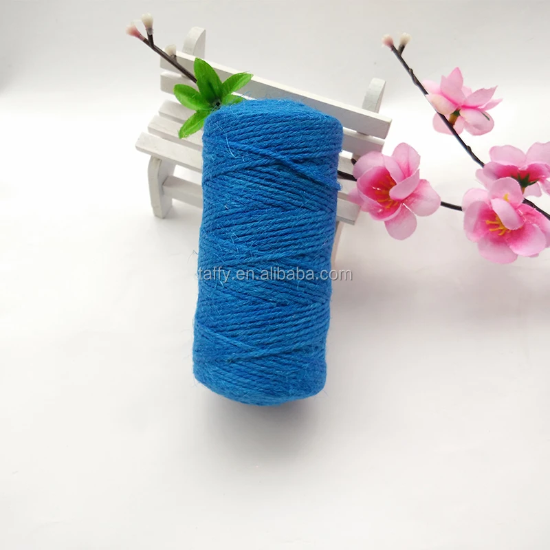 
factory wholesale high qulity 100M 3 PLY colorful Natural twisted Jute Twine Rope 