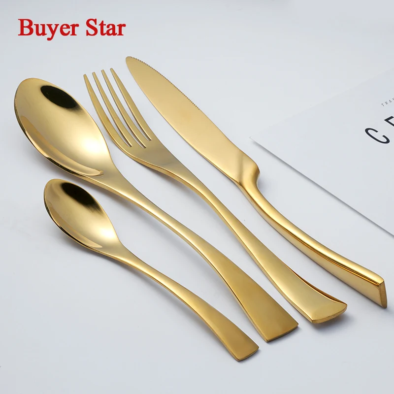 

Amazon top seller stainless steel gold cutlery set for wedding souvenirs guests, Sliver;gold;rose gold;black;purple;bule