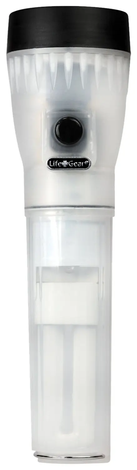 Life Gear LG443 Glow LED Flashlight with CFL Lantern and Emergency Flasher, White/Red
