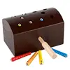 Early education Children's interesting games safe wooden magnetic catch worms toys
