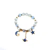 Star Moon Pendant Floor Landing Natural Stone Beaded CharmJewelry Boho Bracelet