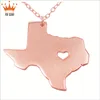 stainless steel america texas flag silver rose gold jewelry necklace
