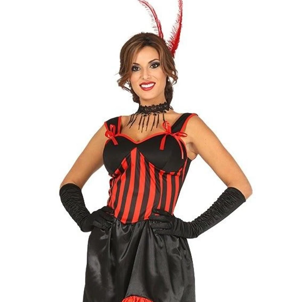 Donna Rosso Selvaggio West Western Showgirl Saloon Ragazza Burlesque Costume Costume